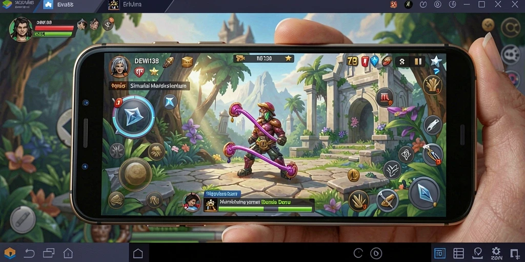 Screenshot DEWI138 menampilkan gameplay dinamis dalam dunia simulasi yang penuh warna.