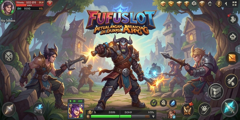 Screenshot FUFUSLOT menampilkan aksi pertempuran yang mendebarkan di dunia ARPG.