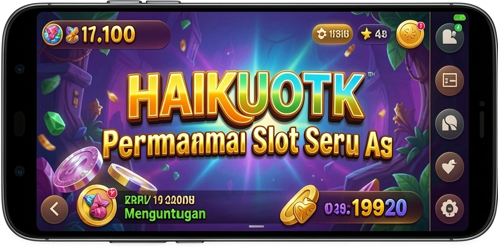 Tampilan gameplay HAIKUOTK dengan simbol slot yang menarik.