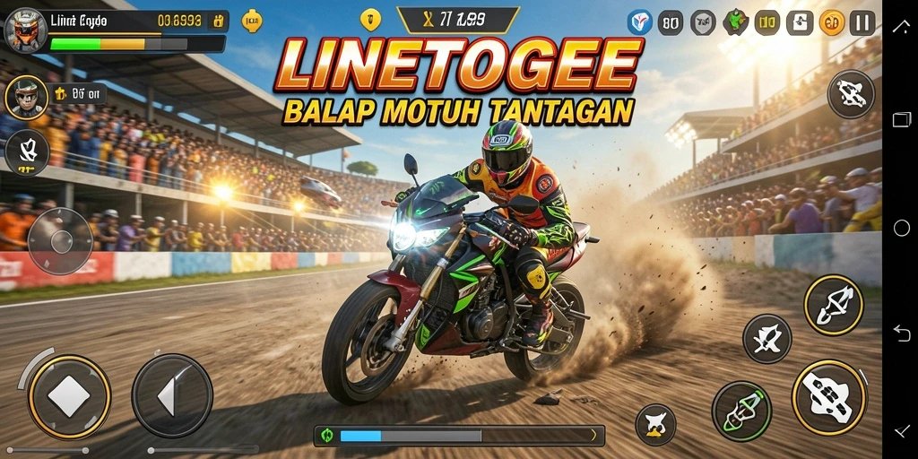 Gameplay balap motor seru dan mendebarkan di LINETOGEL.