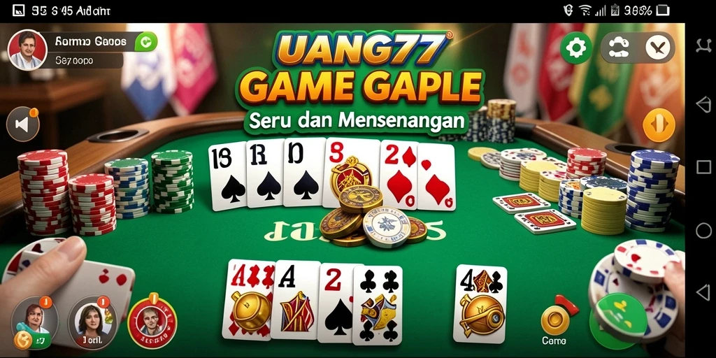 Gambaran gameplay seru UANG77 dalam permainan Gaple.
