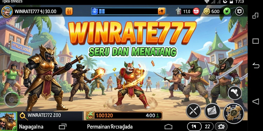 Screenshot yang menampilkan aksi seru dalam gameplay WINRATE777.